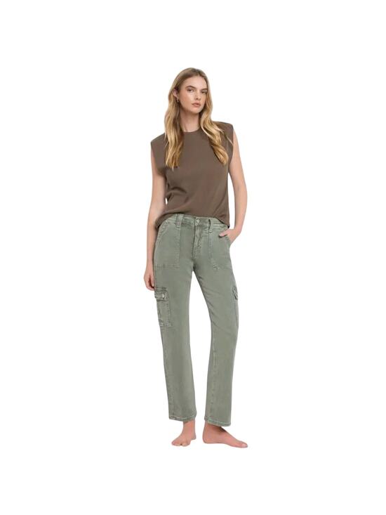Vervet Denim - NWT Vervet Dixie High Rise Straight Leg Cargo Jeans Stretch Indie Clean Girl 30